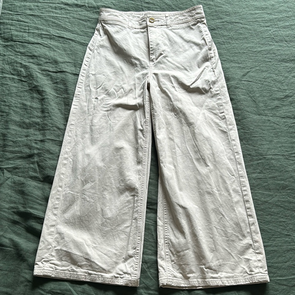 Everlane lightweight wide leg crop cotton pant (size 4)